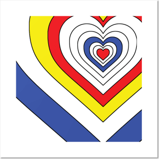 De Stijl inspired hearts Posters and Art